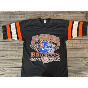 VINTAGE LOGO 7 DENVER BRONCOS 1989 AFC CHAMPIONS Shirt Sz L